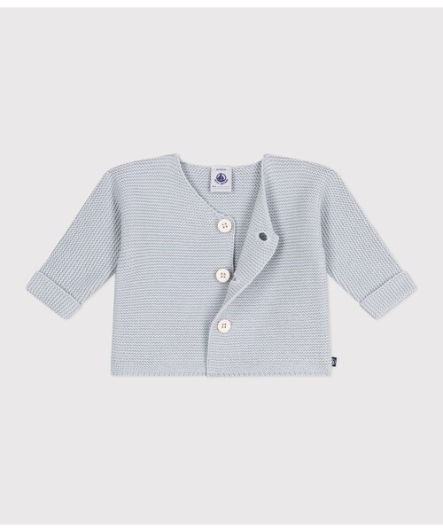 PETIT BATEAU（プチバトー）の「カーディガン（カーディガン/ボレロ・キッズ・グレー・6MONTH/18MONTH/12MONTH）」の2枚目の写真