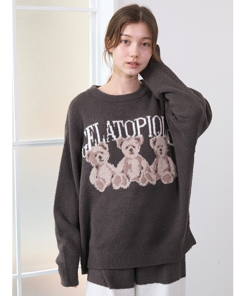 【新品】ジェラートピケ ベア　ジャガードプルオーバー　セットアップ ルームウェア WILDSIDE】【UNISEX】ジェラートベアジャガードプルオーバー