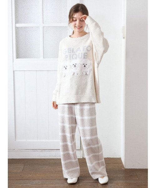 GELATO PIQUE STARBUCKS ルームウェア　オフホワイト　新品 モチーフジャガードプルオーバー（ルームウェア/パジャマ