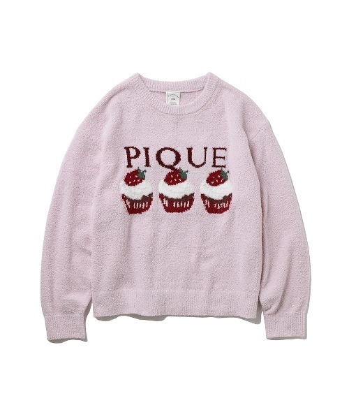 gelato pique（ジェラートピケ）の「モチーフジャガードプルオーバー（ルームウェア/パジャマ・レディース・オフホワイト/ダークグレー/ピンク・F）」の6枚目の写真