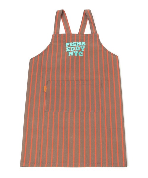 Fishs Eddy(フィッシュエディ)の「【Fishs Eddy(フィッシュエディ)】ストライプエプロン(エプロン・レディース・ネイビー/ブラウン・FREE)」の1枚目の写真