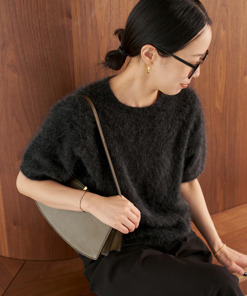 プラージュ 20AW イタリアヤーン HANDKNIT モヘアニット グレー プラージュ 20AW イタリアヤーン HANDKNIT モヘアニット グレー