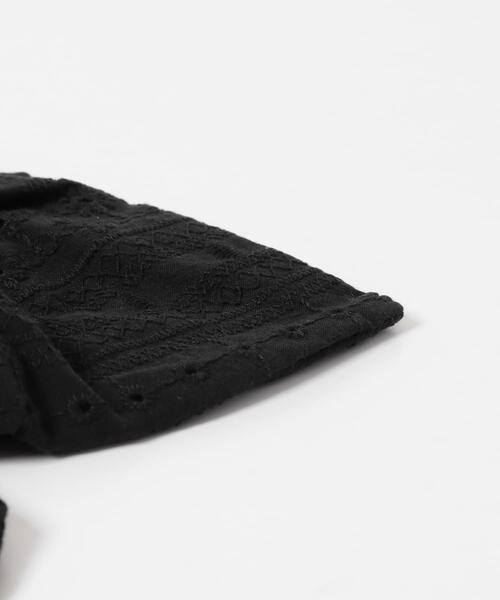 SMELLY(スメリー)の「コットンレーススクエアシュシュ(ヘアゴム・レディース・ブラック・-)」の2枚目の写真