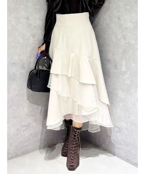 MERCURYDUO（マーキュリーデュオ）の「異素材使いティアードスカート