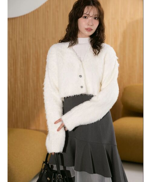 MERCURYDUO（マーキュリーデュオ）の「異素材使いティアードスカート（スカート・レディース・チャコールグレー/ブラック/ベージュ/グレー・SMALL/MEDIUM）」の11枚目の写真