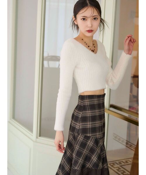 MERCURYDUO（マーキュリーデュオ）の「異素材使いティアードスカート（スカート・レディース・チャコールグレー/ブラック/ベージュ/グレー・SMALL/MEDIUM）」の18枚目の写真