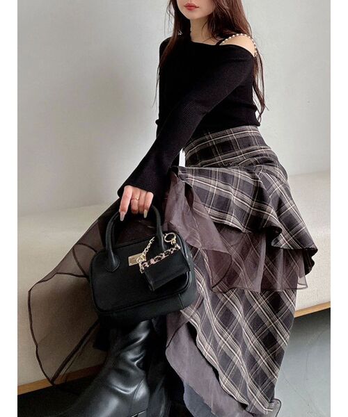 MERCURYDUO（マーキュリーデュオ）の「異素材使いティアードスカート