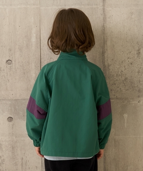 b・ROOM（ビールーム）の「ビッグシルエットバイカラーウィンドブレーカー（ブルゾン・キッズ・ブラック/モスグリーン/グレイッシュベージュ・100cm/120cm/110cm/150cm/130cm/140cm）」の21枚目の写真