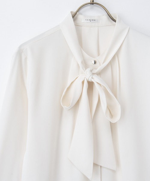 Honeys（ハニーズ）の「２ｗａｙボウタイブラウス（シャツ/ブラウス・レディース・アイボリー/ピンク系その他/グレイッシュベージュ/ブラウン・S/M/LL/L/3L）」の16枚目の写真