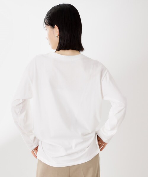 THE SHOP TK (ザ ショップ ティーケー )の「ロゴアソート長袖Tシャツ【アンチピリング/UVカット/洗濯機OK】(Tシャツ/カットソー・レディース・アイボリー系/ブラック系/スミクロ/アイボリー・13/12)」の20枚目の写真