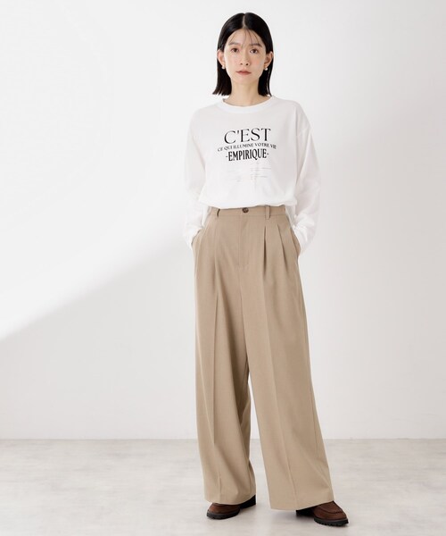 THE SHOP TK (ザ ショップ ティーケー )の「ロゴアソート長袖Tシャツ【アンチピリング/UVカット/洗濯機OK】(Tシャツ/カットソー・レディース・アイボリー系/ブラック系/スミクロ/アイボリー・13/12)」の21枚目の写真