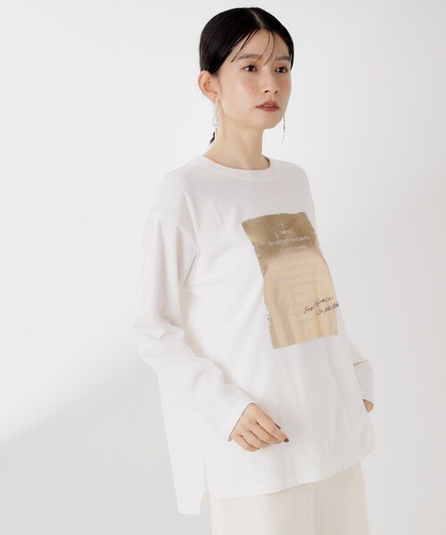 THE SHOP TK (ザ ショップ ティーケー )の「ロゴアソート長袖Tシャツ【アンチピリング/UVカット/洗濯機OK】(Tシャツ/カットソー・レディース・アイボリー系/ブラック系/スミクロ/アイボリー・13/12)」の15枚目の写真