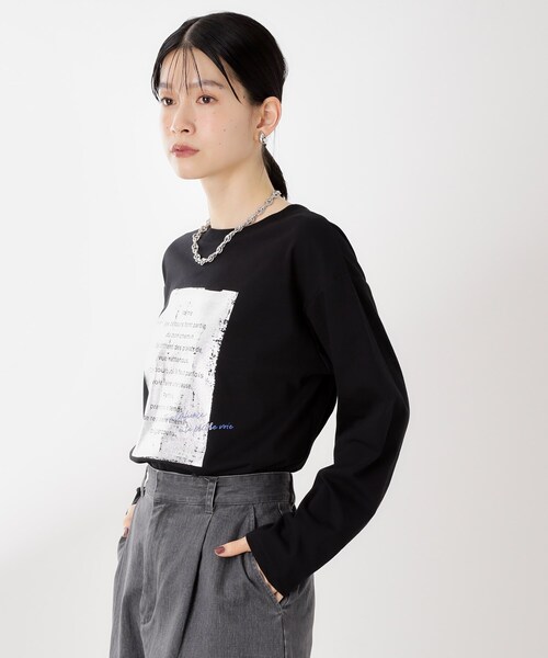 THE SHOP TK (ザ ショップ ティーケー )の「ロゴアソート長袖Tシャツ【アンチピリング/UVカット/洗濯機OK】(Tシャツ/カットソー・レディース・アイボリー系/ブラック系/スミクロ/アイボリー・13/12)」の19枚目の写真