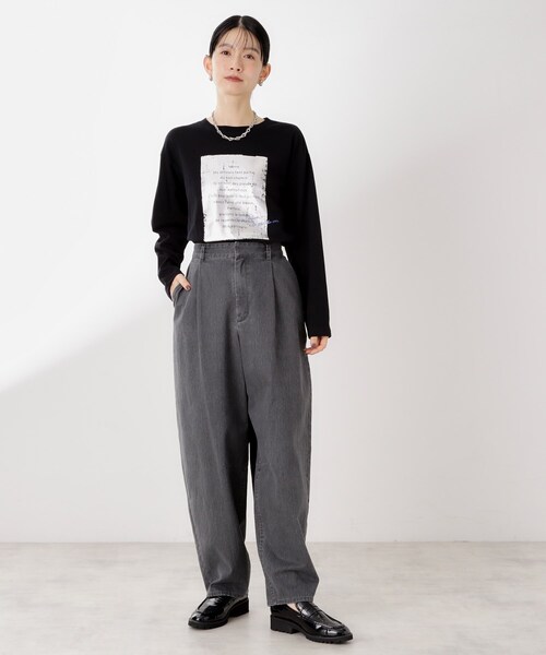 THE SHOP TK (ザ ショップ ティーケー )の「ロゴアソート長袖Tシャツ【アンチピリング/UVカット/洗濯機OK】(Tシャツ/カットソー・レディース・アイボリー系/ブラック系/スミクロ/アイボリー・13/12)」の9枚目の写真