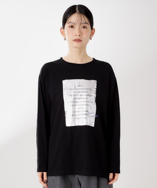 THE SHOP TK (ザ ショップ ティーケー )の「ロゴアソート長袖Tシャツ【アンチピリング/UVカット/洗濯機OK】(Tシャツ/カットソー・レディース・アイボリー系/ブラック系/スミクロ/アイボリー・13/12)」の11枚目の写真