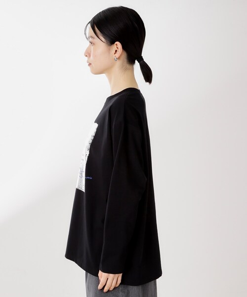 THE SHOP TK (ザ ショップ ティーケー )の「ロゴアソート長袖Tシャツ【アンチピリング/UVカット/洗濯機OK】(Tシャツ/カットソー・レディース・アイボリー系/ブラック系/スミクロ/アイボリー・13/12)」の12枚目の写真