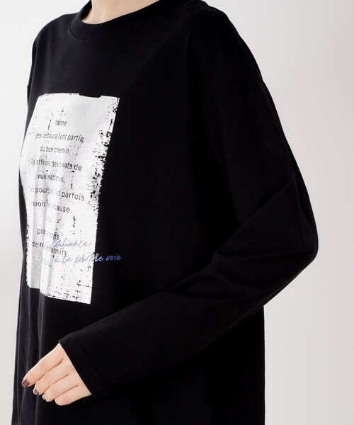 THE SHOP TK (ザ ショップ ティーケー )の「ロゴアソート長袖Tシャツ【アンチピリング/UVカット/洗濯機OK】(Tシャツ/カットソー・レディース・アイボリー系/ブラック系/スミクロ/アイボリー・13/12)」の6枚目の写真