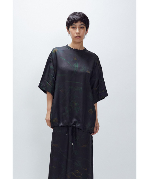 near nippon ボタニカルプリントオーバーTシャツ（ブラウス） near.nippon (ニアー ニッポン)＞ボタニカルプリント オーバーT