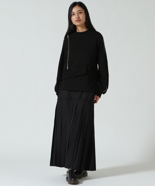 AULA AILA（アウラアイラ）の「AULA AILA/アウラアイラ/別注ボックスプリーツスカート（スカート・レディース・グレー/ブラック・0/1）」の4枚目の写真