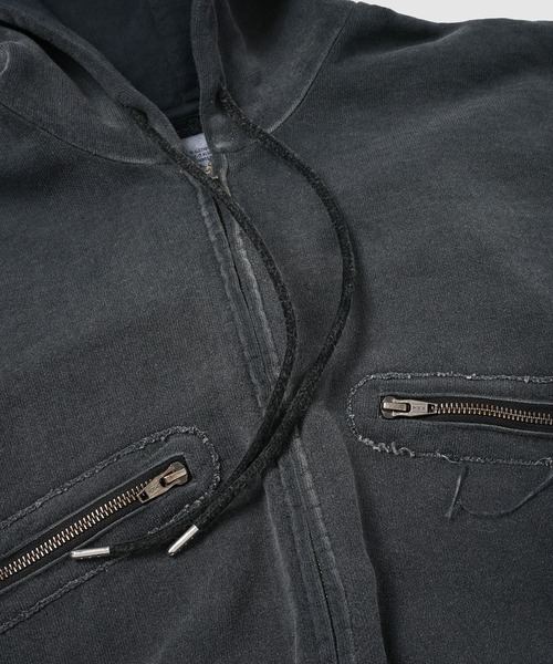DAIRIKU(ダイリク)の「5-Zip Vintage Dyed Hoodie(パーカー・メンズ・ブラック/アクア・L)」の21枚目の写真