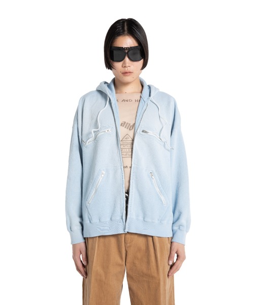 DAIRIKU(ダイリク)の「5-Zip Vintage Dyed Hoodie(パーカー・メンズ・ブラック/アクア・L)」の13枚目の写真