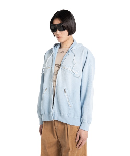 DAIRIKU(ダイリク)の「5-Zip Vintage Dyed Hoodie(パーカー・メンズ・ブラック/アクア・L)」の14枚目の写真