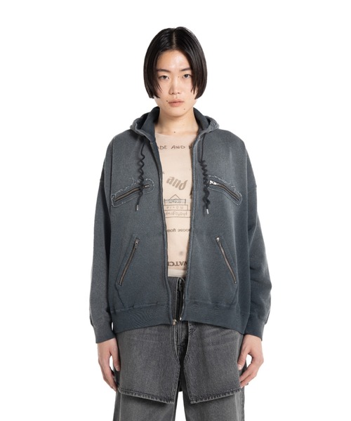 DAIRIKU(ダイリク)の「5-Zip Vintage Dyed Hoodie(パーカー・メンズ・ブラック/アクア・L)」の9枚目の写真