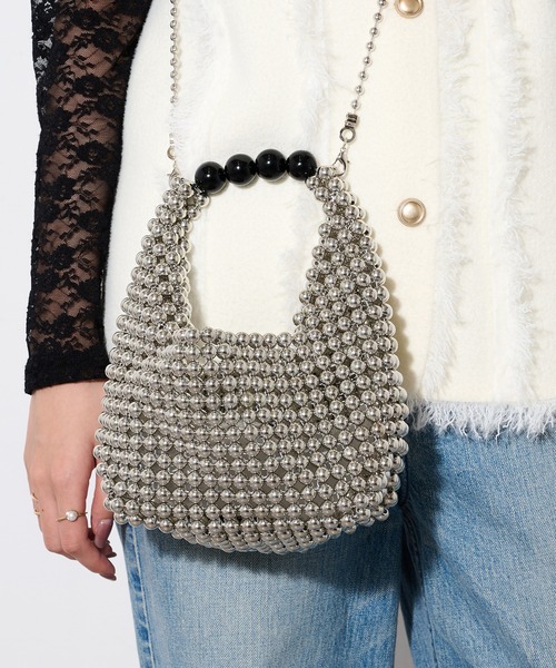 セール】【cache cache】メタルビーズバッグ 結婚式 二次会