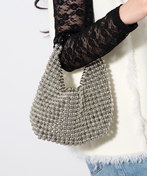 セール】【cache cache】メタルビーズバッグ 結婚式 二次会