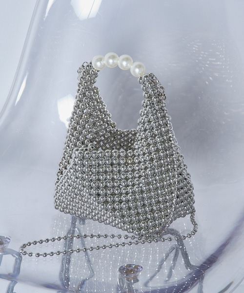 セール】【cache cache】メタルビーズバッグ 結婚式 二次会