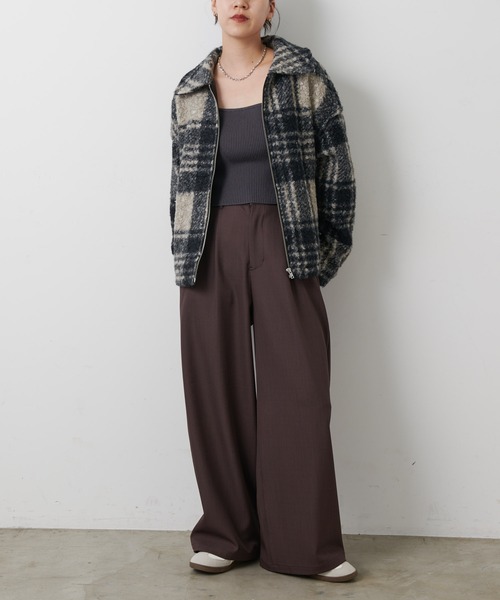 COLONY 2139（コロニートゥーワンスリーナイン）の「フェイクリングウールチェックZIPブルゾン（ブルゾン・レディース・モカ/ネイビー/ブラック・FREE）」の20枚目の写真