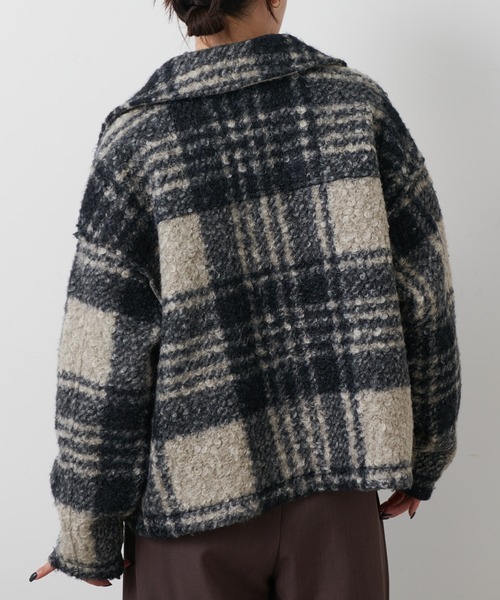 COLONY 2139（コロニートゥーワンスリーナイン）の「フェイクリングウールチェックZIPブルゾン（ブルゾン・レディース・モカ/ネイビー/ブラック・FREE）」の18枚目の写真