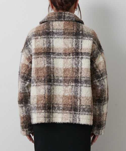 COLONY 2139（コロニートゥーワンスリーナイン）の「フェイクリングウールチェックZIPブルゾン（ブルゾン・レディース・モカ/ネイビー/ブラック・FREE）」の11枚目の写真
