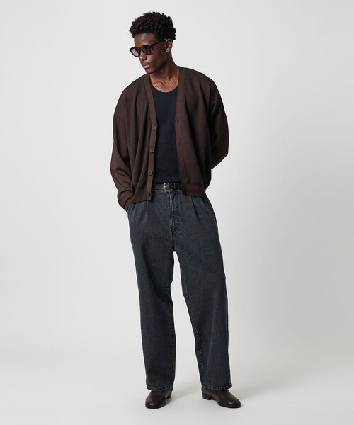 セール】＜OWNESS＞ SNOW WASH スムース Vネック カーディガン