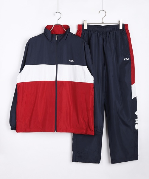 FILA メンズ 裏トリコット 起毛 トラックジャケット & パンツ 上下
