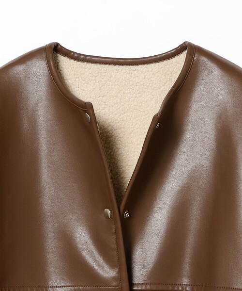 B:MING by BEAMS(ビーミングバイビームス)の「フェイク レザー × ボア リバーシブル ブルゾン(ブルゾン・レディース・ブラック/ブラウン・SMALL/MEDIUM)」の17枚目の写真