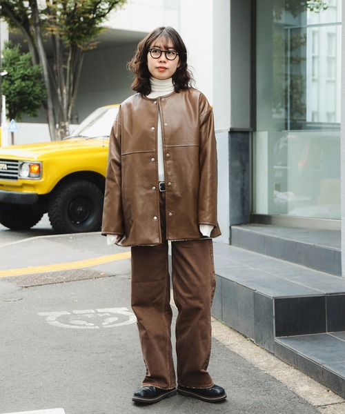B:MING by BEAMS(ビーミングバイビームス)の「フェイク レザー × ボア リバーシブル ブルゾン(ブルゾン・レディース・ブラック/ブラウン・SMALL/MEDIUM)」の3枚目の写真
