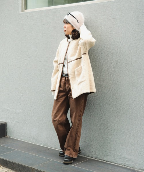 B:MING by BEAMS(ビーミングバイビームス)の「フェイク レザー × ボア リバーシブル ブルゾン(ブルゾン・レディース・ブラック/ブラウン・SMALL/MEDIUM)」の7枚目の写真