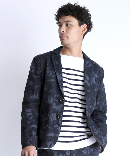 Denime(ドゥニーム)の「綿麻アロハテーラードJKT(テーラードジャケット・メンズ・カーキ/ネイビー・X-LARGE/LARGE/MEDIUM)」の2枚目の写真