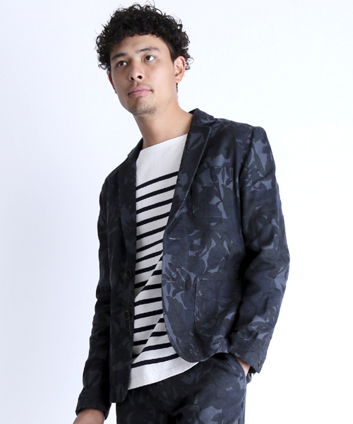 Denime(ドゥニーム)の「綿麻アロハテーラードJKT(テーラードジャケット・メンズ・カーキ/ネイビー・X-LARGE/LARGE/MEDIUM)」の8枚目の写真