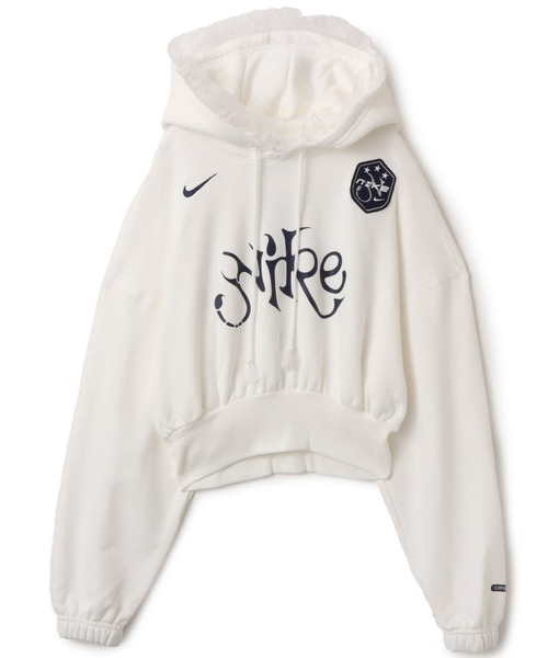 NIKE(ナイキ)の「NIKE AS W NSW OS FLC CROP PO HDY GC / ナイキ ウィメンズ NSW OS クロップ フリース プルオーバー L/S フーディ 【SP】(パーカー・レディース・ホワイト/ネイビー・S/L/M)」の3枚目の写真