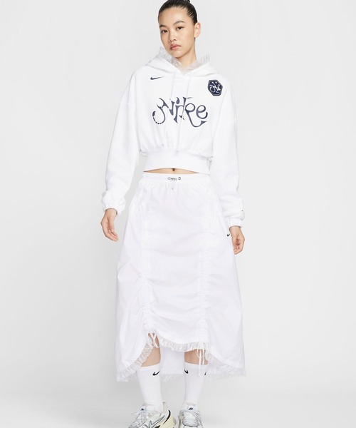 NIKE(ナイキ)の「NIKE AS W NSW OS FLC CROP PO HDY GC / ナイキ ウィメンズ NSW OS クロップ フリース プルオーバー L/S フーディ 【SP】(パーカー・レディース・ホワイト/ネイビー・S/L/M)」の11枚目の写真