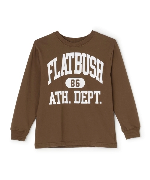 GLAZOS（グラソス）の「【SKIT0LY】【プチプラ】フロントカレッジロゴ長袖Tシャツ（Tシャツ/カットソー・キッズ・イエロー/ブラック/ブルー/ブラウン/ホワイト/グリーン/ネイビー/オレンジ・130cm/110cm/100cm/140cm/120cm）」の4枚目の写真