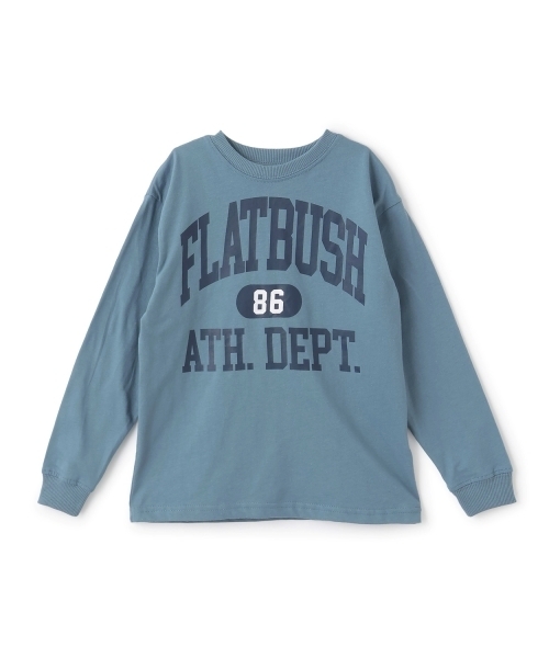 GLAZOS（グラソス）の「【SKIT0LY】【プチプラ】フロントカレッジロゴ長袖Tシャツ（Tシャツ/カットソー・キッズ・イエロー/ブラック/ブルー/ブラウン/ホワイト/グリーン/ネイビー/オレンジ・130cm/110cm/100cm/140cm/120cm）」の7枚目の写真