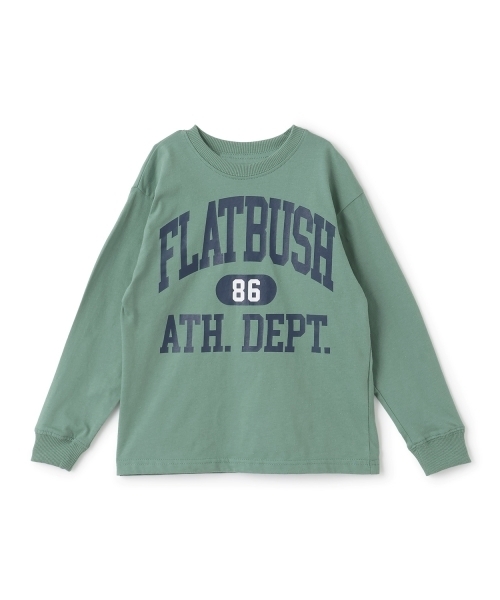 GLAZOS（グラソス）の「【SKIT0LY】【プチプラ】フロントカレッジロゴ長袖Tシャツ（Tシャツ/カットソー・キッズ・イエロー/ブラック/ブルー/ブラウン/ホワイト/グリーン/ネイビー/オレンジ・130cm/110cm/100cm/140cm/120cm）」の5枚目の写真