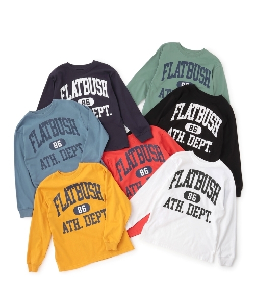 GLAZOS（グラソス）の「【SKIT0LY】【プチプラ】フロントカレッジロゴ長袖Tシャツ（Tシャツ/カットソー・キッズ・イエロー/ブラック/ブルー/ブラウン/ホワイト/グリーン/ネイビー/オレンジ・130cm/110cm/100cm/140cm/120cm）」の14枚目の写真