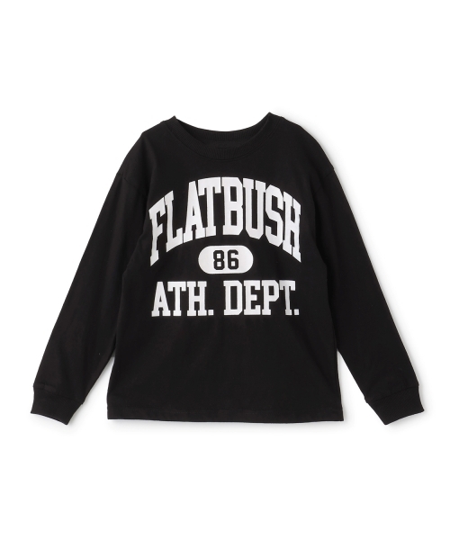 GLAZOS（グラソス）の「【SKIT0LY】【プチプラ】フロントカレッジロゴ長袖Tシャツ（Tシャツ/カットソー・キッズ・イエロー/ブラック/ブルー/ブラウン/ホワイト/グリーン/ネイビー/オレンジ・130cm/110cm/100cm/140cm/120cm）」の19枚目の写真