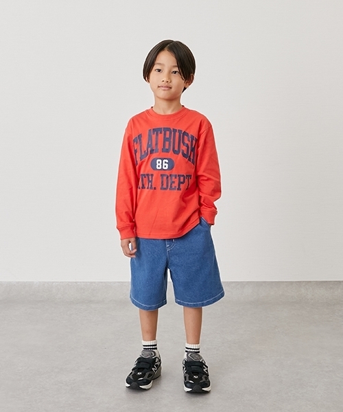 GLAZOS(グラソス)の「【SKIT0LY】【プチプラ】フロントカレッジロゴ長袖Tシャツ(Tシャツ/カットソー・キッズ・イエロー/ブラック/ブルー/ブラウン/ホワイト/グリーン/ネイビー/オレンジ・130cm/110cm/100cm/140cm/120cm)」の13枚目の写真