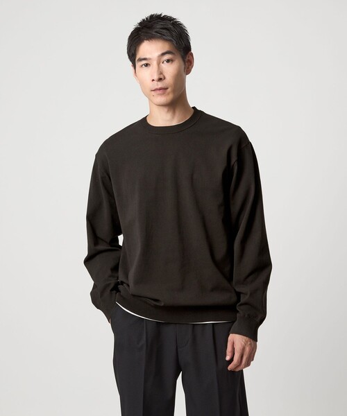 green label relaxing（グリーンレーベルリラクシング）の「コットン ポリエステル クルーネック ニット（ニット/セーター・メンズ・パープル/グレー系/ダークグレー・XL/L/M/S）」の2枚目の写真