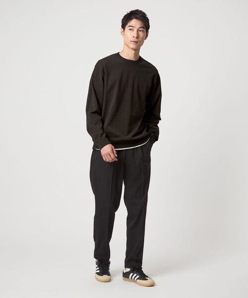 green label relaxing（グリーンレーベルリラクシング）の「コットン ポリエステル クルーネック ニット（ニット/セーター・メンズ・パープル/グレー系/ダークグレー・XL/L/M/S）」の5枚目の写真